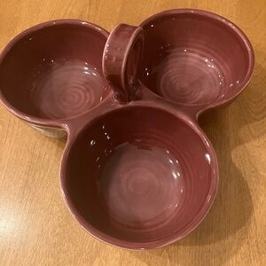 Maroon separated serving bowl
